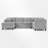 U-Shaped Sectional Sofa With Storage And USB Ports-679831708