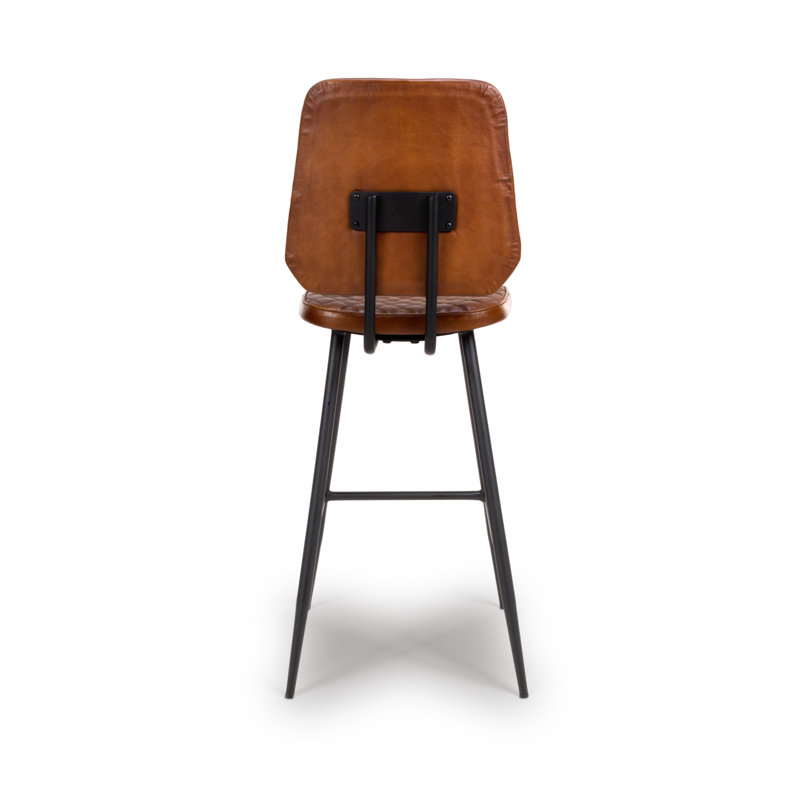 Ehret Upholstered Counter Stool with Metal Frame, Tan
