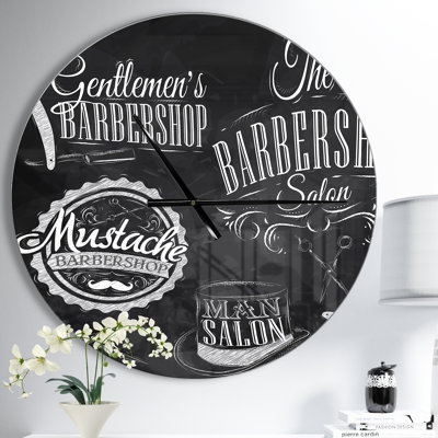 Set Barbershop - Horloge murale moderne