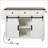 53.7 Farmhouse Kitchen Island with Power Outlet, Sliding Barn Doors, and Drop Leaf for Efficient Storage and Mobility-379434904