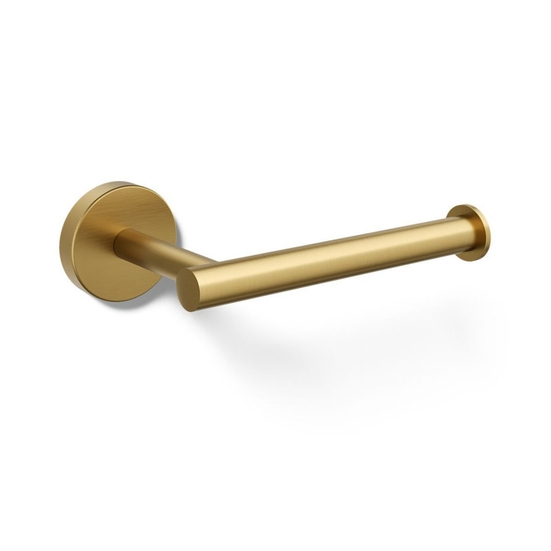 Elate Toilet Paper Holder, Minimalist Wall-Mount Bathroom Toilet Paper Holder, Vibrant Brushed Moderne Brass