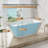 60 Inch,65-Gallon Freestanding Soaking Bathtub, 100% Pure Virgin Acrylic With Drain And Overflow,Glossy White