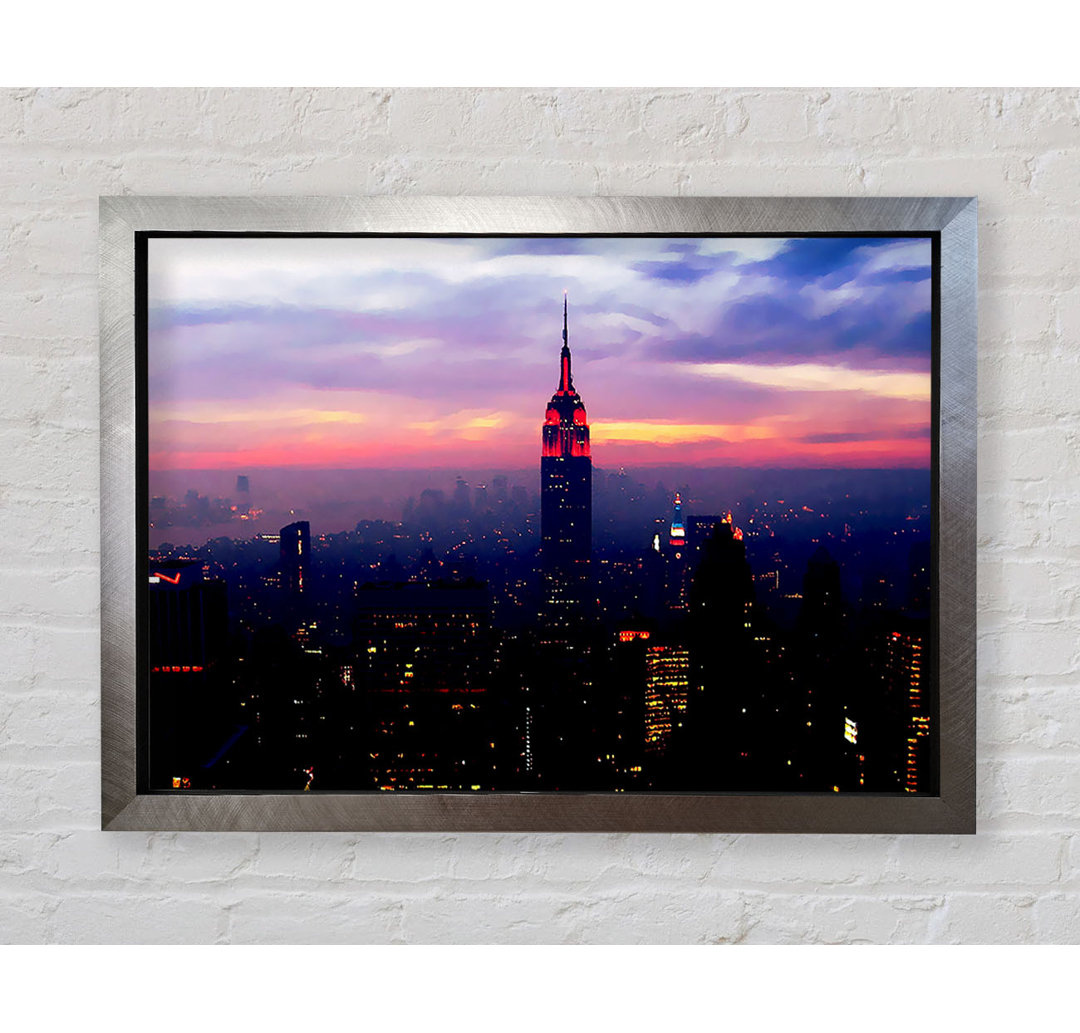 New York Empire State Pink Glow - Druck