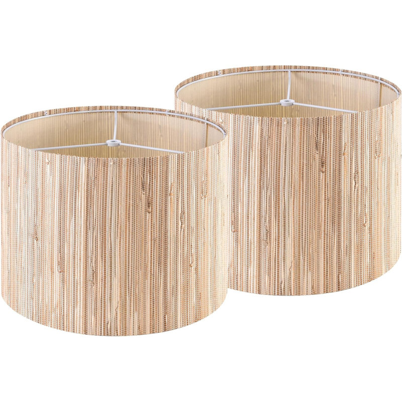 Abat-jour tambour en bois H 10 po x l 13 po (ensemble de 2)