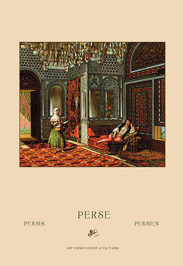 Affiche rétro à l’intérieur du persane par auguste racinet