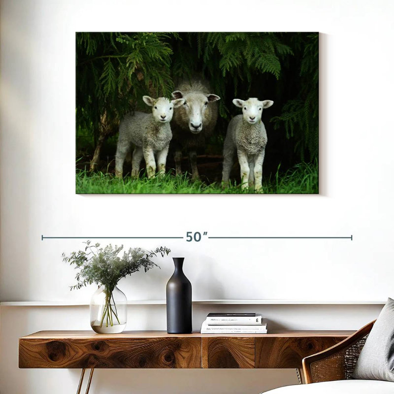 Sheep Family, 26" H x 39" W