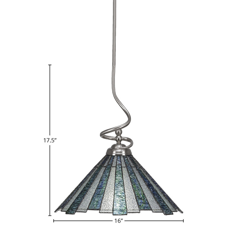 Luminaire suspendu Capri Capri, Nickel brossé, Bleu/gris