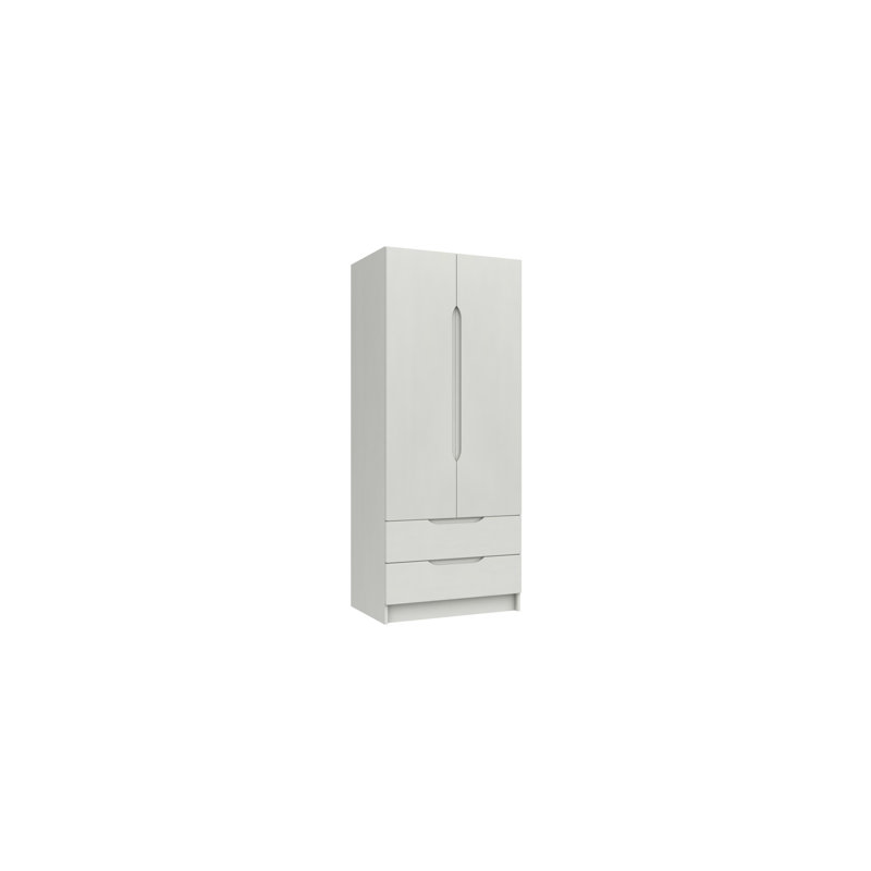 Alianys 2 Door Manufactured Wood Wardrobe, White Gloss
