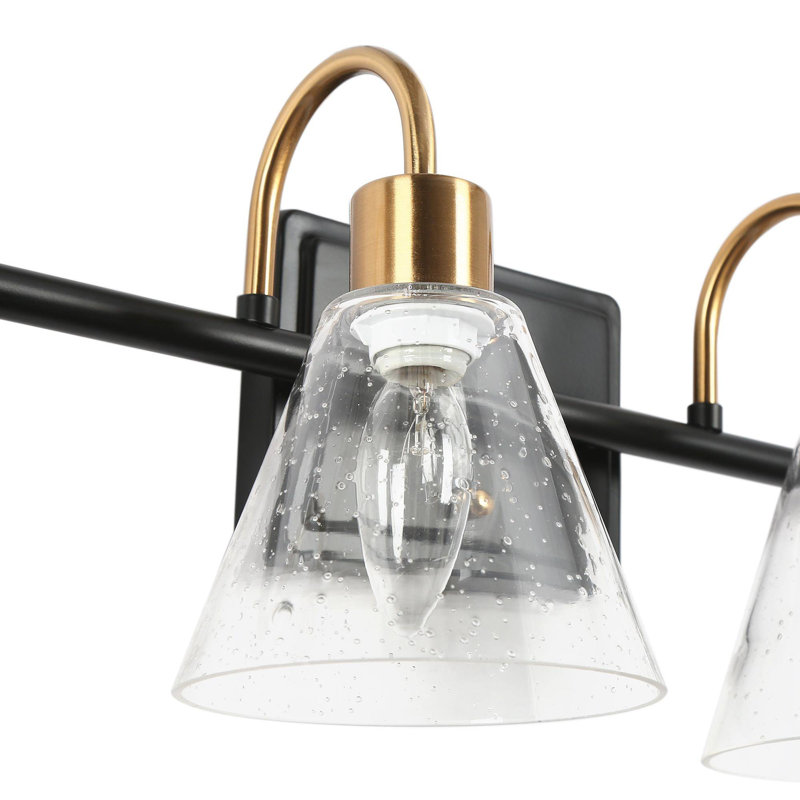 Luminaire de salle de bain moderne à 4 lumières à intensité variable avec abat-jour