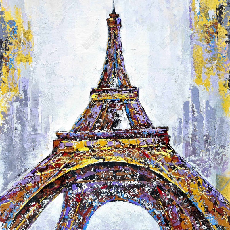 «Abstract Paint Splash Eiffel Tower» sur toile
