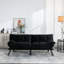 Lit convertible noir, 2 places modernes avec accoudoirs réglables et housse douce et lisse, convient aux petits appartements, pliant avec limite de poids de 800 lb, 2 pour les espaces, les réglages, le style, la taille simple, la capacité-1802072449