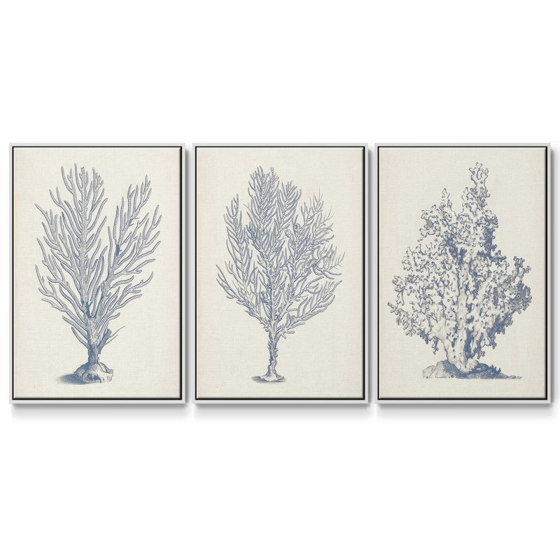 Ensemble de 3 toiles tendues antique de qualité supérieure, H 36 po x l 72 po, Blanc