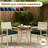 24"x24"x4" Waterproof Outdoor Seat Cushion with Straps and Handles,Soft Square Patio Cushion 2-Piece Set,Green-434028429
