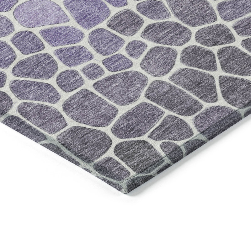 Machine Washable Indoor/Outdoor Husby ACN2190 Geometric Rug, Rectangle 1'8" x 2'6"