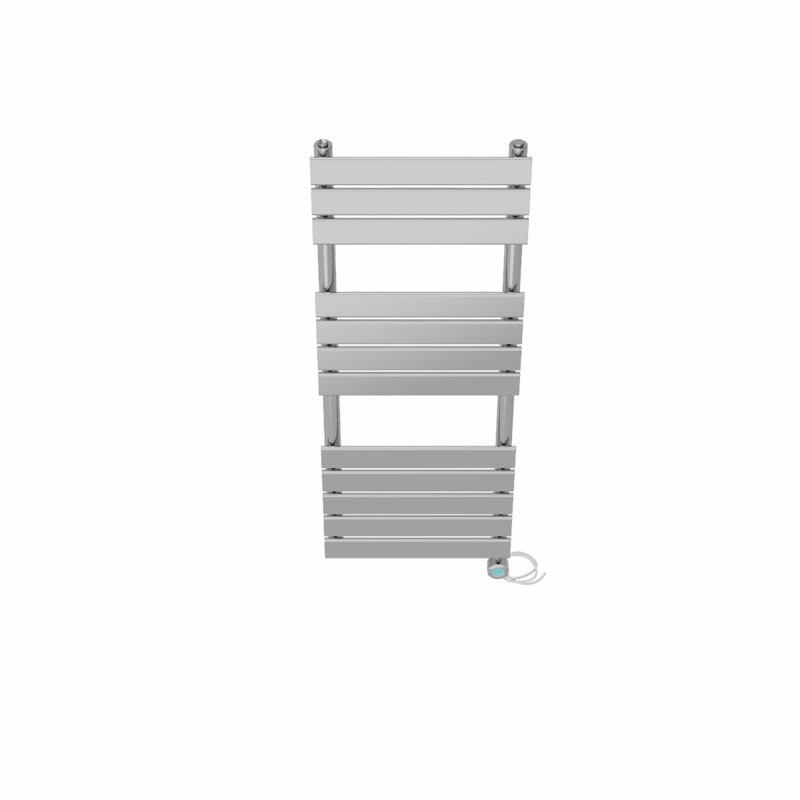Flat Panel Towel Rail Heated Towel Rails, 120cm H x 45cm W x 6.2cm D, Chrome
