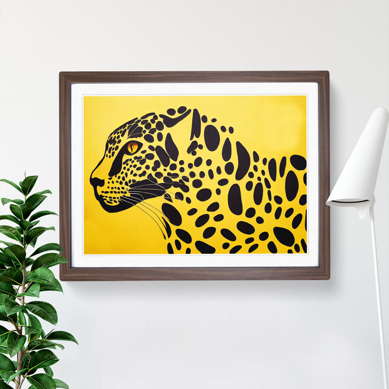 The Compelling Leopard Abstract - Single Picture Frame Print, 34cm H x 46cm W, Dark Brown