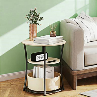 Table basse ronde avec station de charge