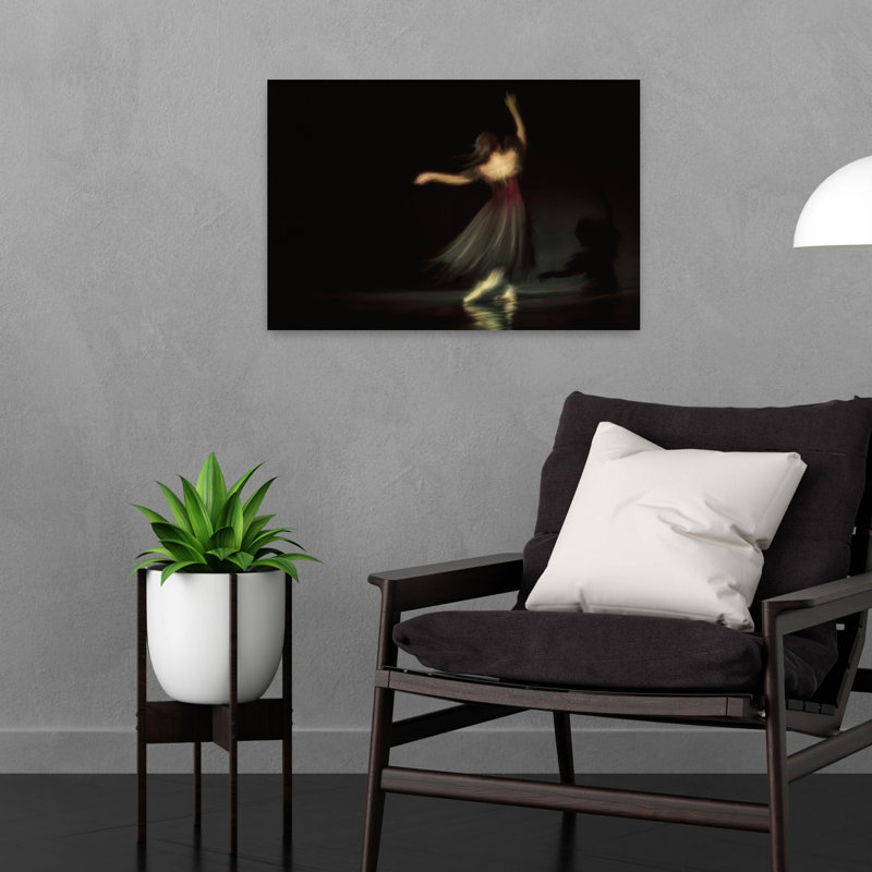 Tableau abstrait et élégant représentant un jeu d'ombres dansantes, 16" H x 24" W