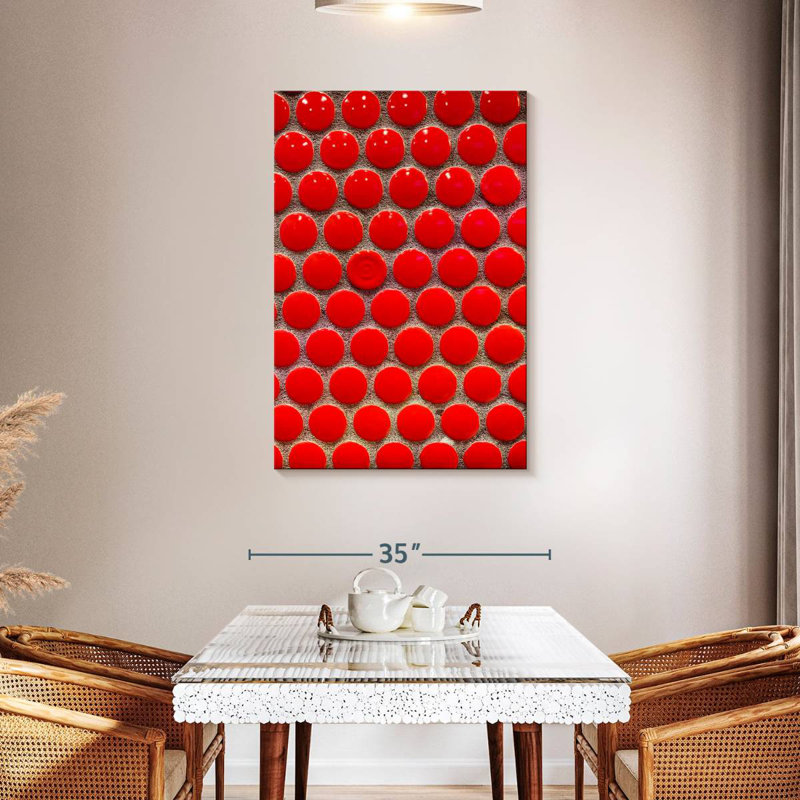 Avery Red Circle Tiles, 45" H x 30" W