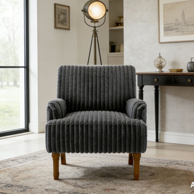 Chaise d'appoint moderne en velours côtelé