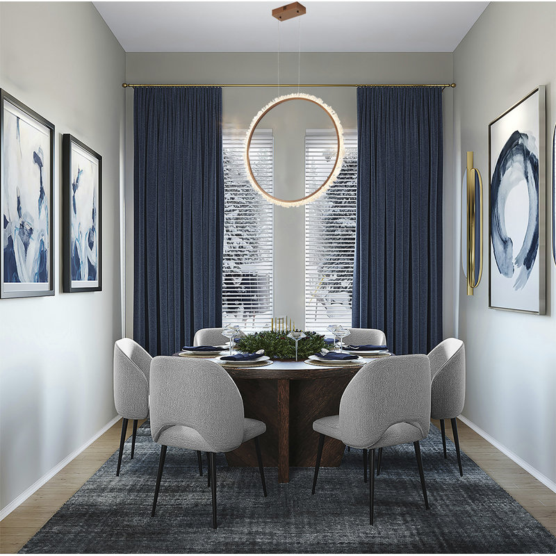 Lustre DEL doré à une lumière de style transitionnel avec accents de cristal transparent