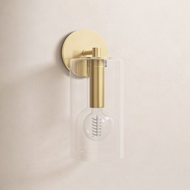 Adreille Steel Armed Sconce, Aged Brass