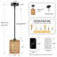 Luminaire suspendu 1 lumière de style bohémien à 1 lumière de 5,9 po avec abat-jour en rotin tissé à la main, luminaire suspendu noir pour îlot de cuisine, salle à manger, vestibule, pouvant être installé sur un toit incliné-1524409389
