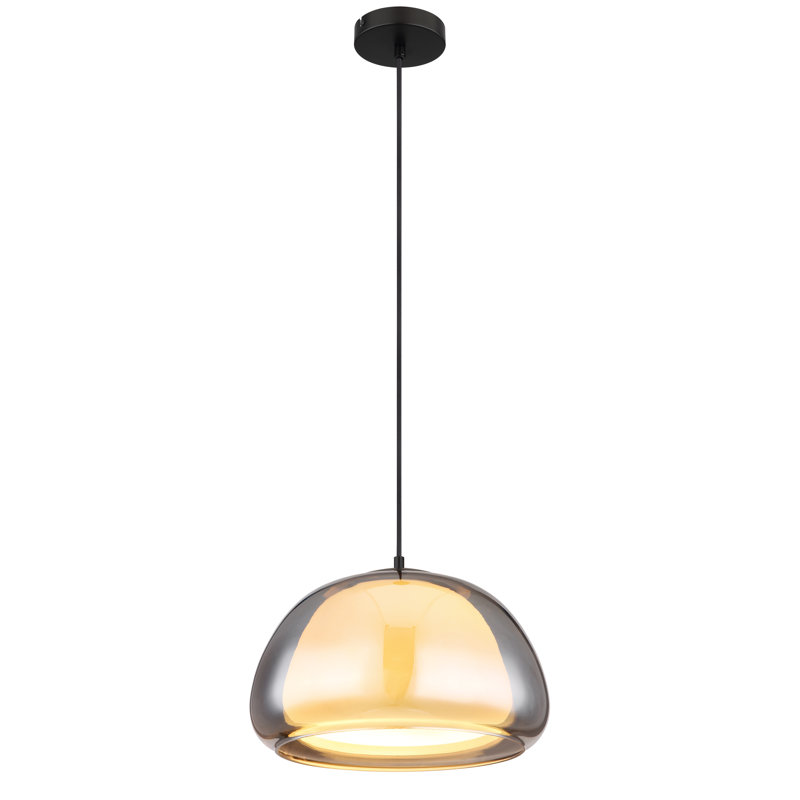 Chaunta 1 - Light Matte Black Pendant, 28cm H x 46cm W