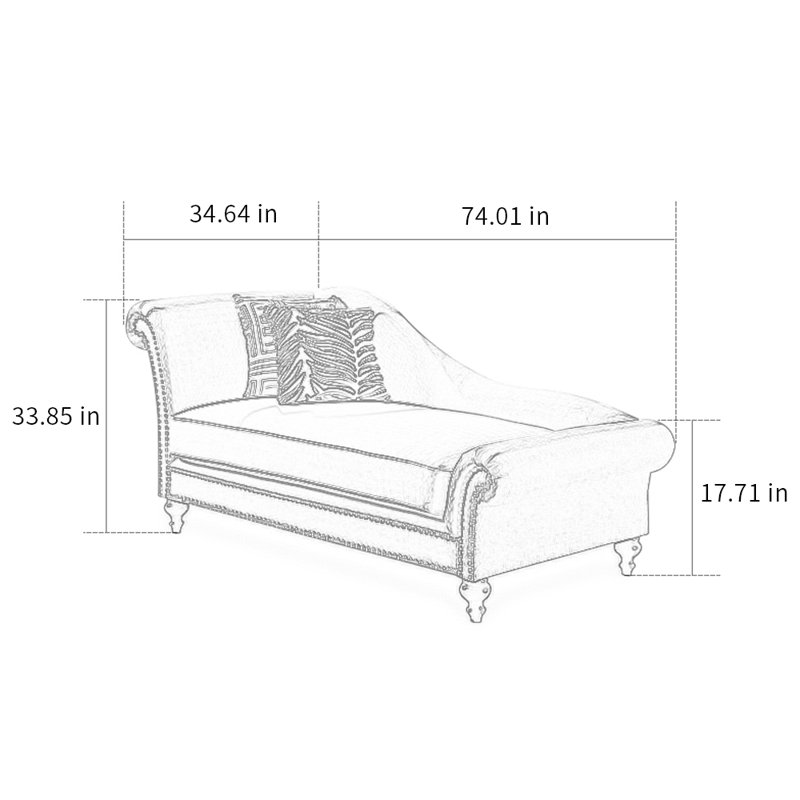 Chaise longue rembourrée American Style Chair, Mélange de polyester bleu