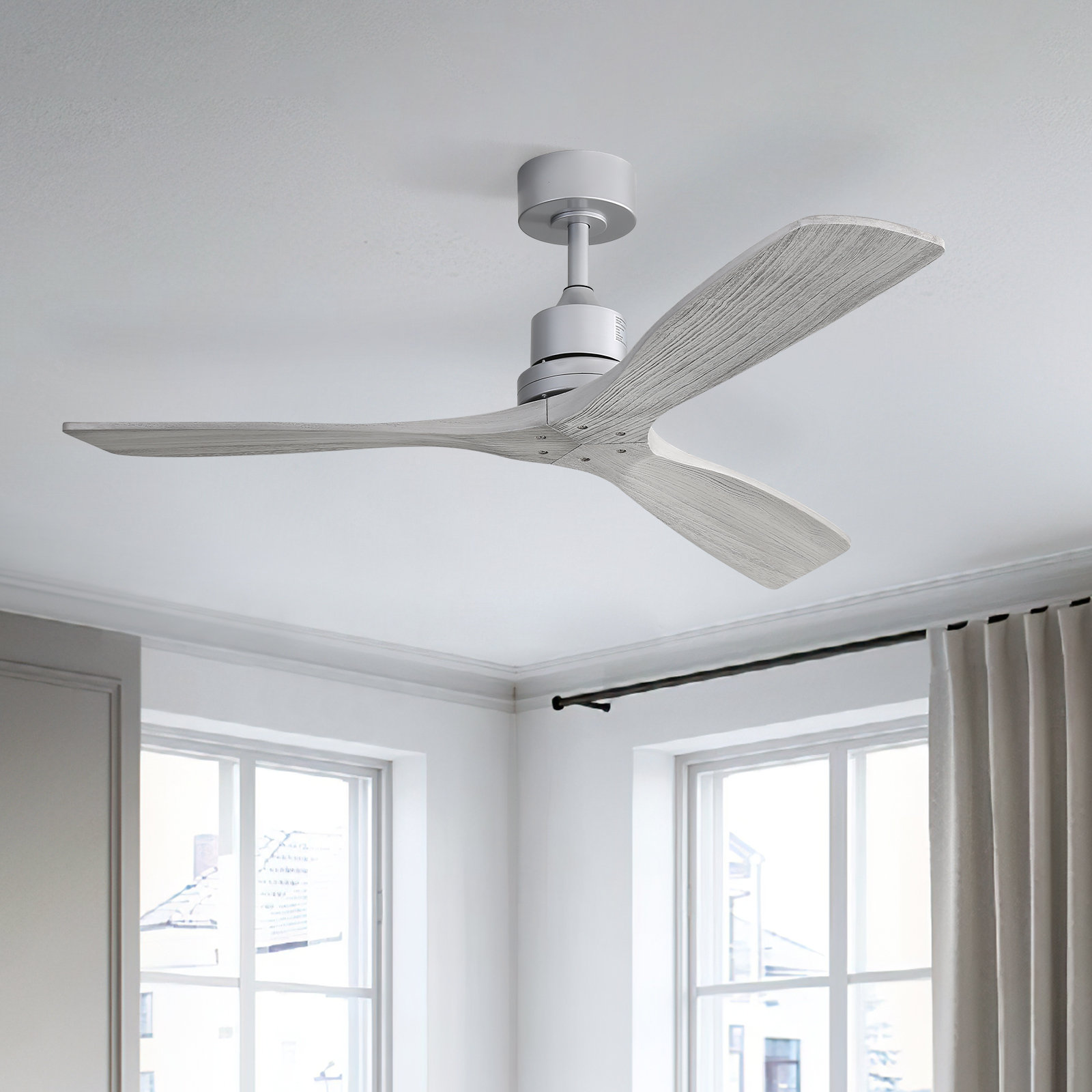 Nicola 52" Ceiling Fan, Silver/Silver