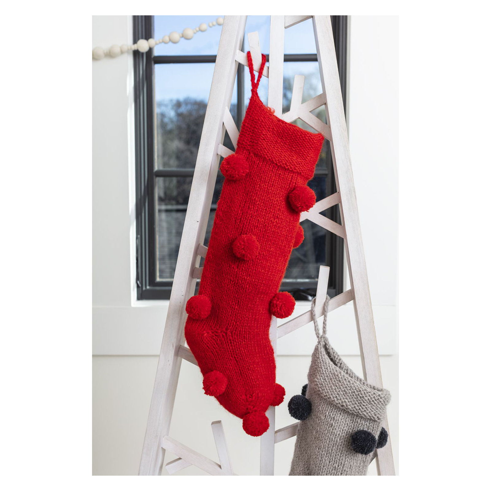 Wool Knit Stocking, Red