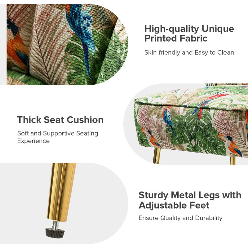 Amata Wooden Upholstery Armless Accent Chair, Green