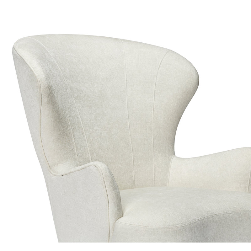 Ollie Wingback Chair, Icy Gray, Pearl 100% Polyester
