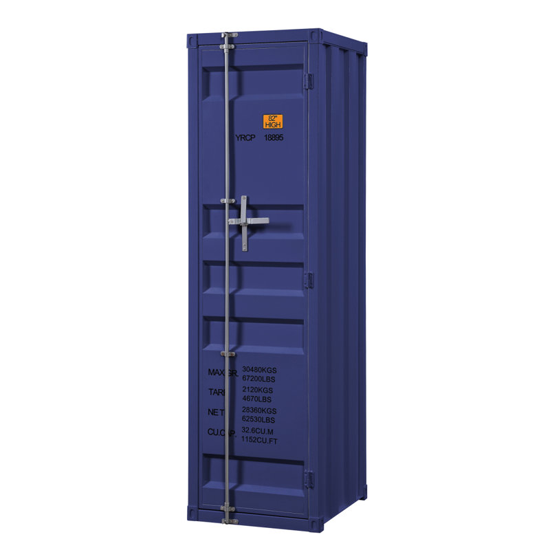 Garde-robe avec serrure de contenant pleine longueur, Bleu
