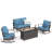 4 - Person Patio Furniture Outdoor Conversation Sets With Fire Pit Table-1550974476