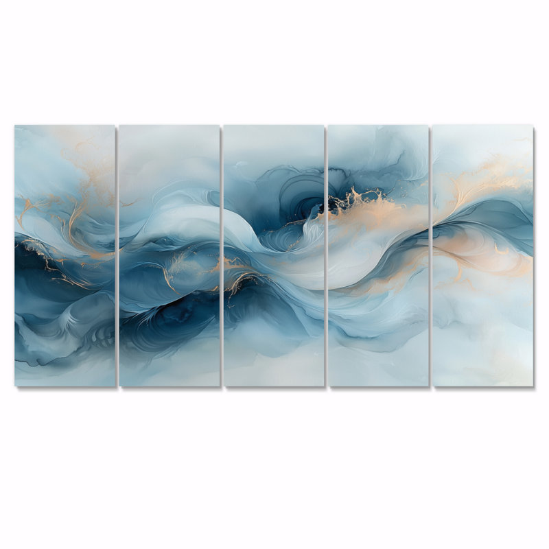 Twinsburg - Marble Wall Art - ensemble de décoration murale moderne, 5, H 32 po x l 80 po