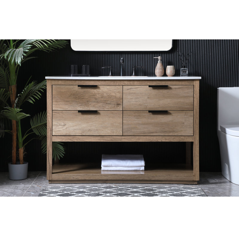 48'' Single Bathroom Vanity with Engineered Marble Top