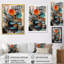 Libération artistique verte et orange de Luisarmando sur toile-88533672-88533665