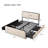 Modern Metal Bed Frame with Curved Upholstered Headboard & Footboard, 4 Storage Drawers, Heavy Duty Slats, Beige-2126621174