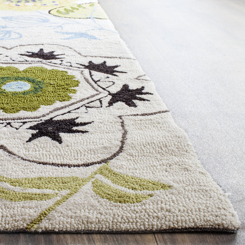 Doyle Hand Hooked Performance Floral Rug, Rectangle 3'6" x 5'6"