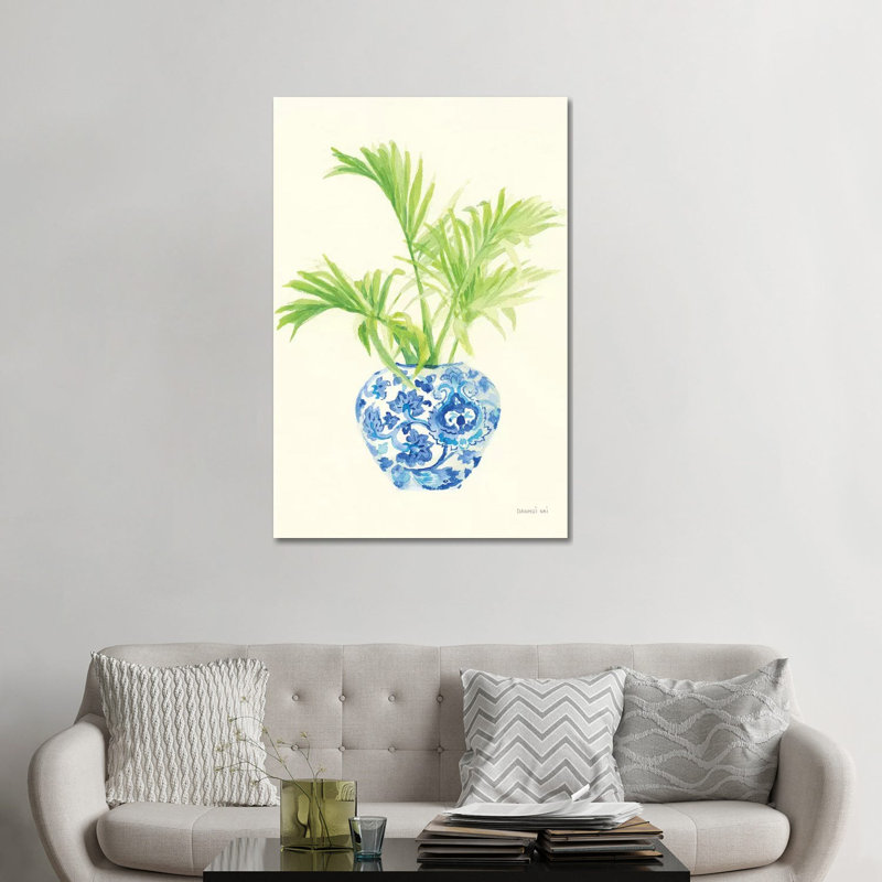 « Palm chinoiserie II » par Danhui nai, reproduction d’art, Toile tendue, Pas de tapis, H 48 po x l 32 po x P 1,5 po