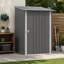 Abri de jardin gris adossé