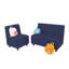 Ensemble de 2 chaises et canapé modulaires Kid Comfort - bleu marine-124164544