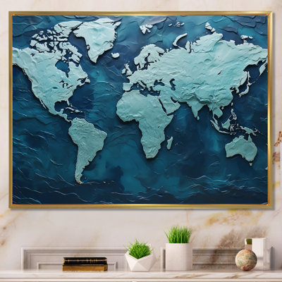 «Oceanic Ombre World Map» sur toile