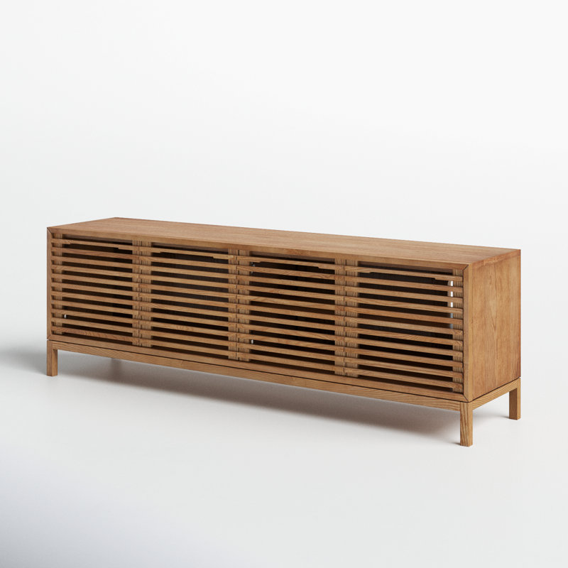 TV Stand for TVs up to 88", Light Oak