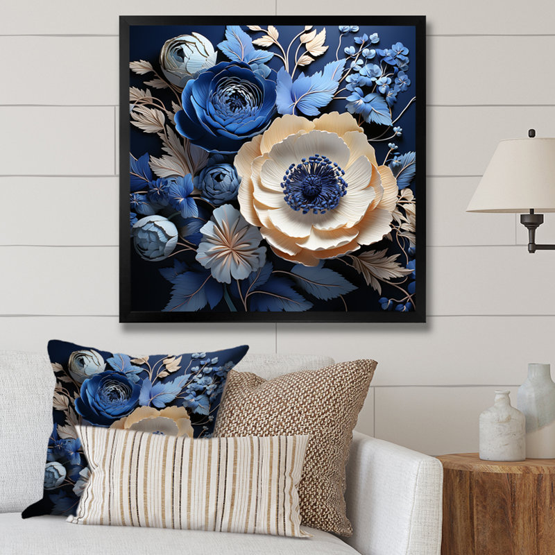 Ranunculus Bouquet I - Ranunculus Wall Decor, Black Single Picture Framed, 36" H x 36" W x 1.5" D