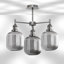 Echo 3 Light Semi Flush with Smoked Ribbed Glass-1015948179