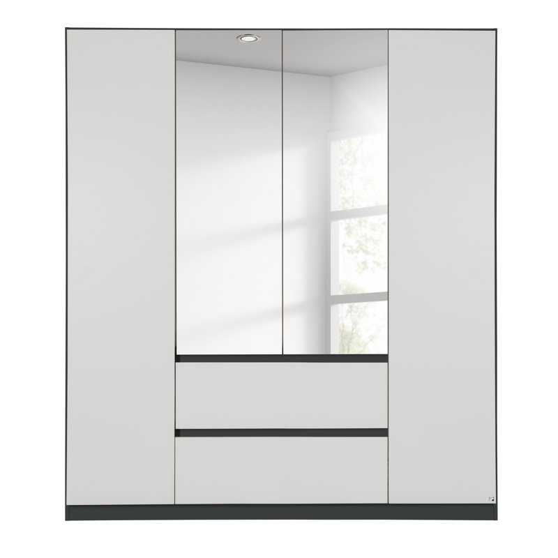 Mainz 4 Door Wardrobe, Alpine White/Grey