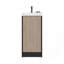 Meuble-lavabo sur pied et armoire avec lavabo en résine, rangement compact pour salle de bain avec une porte et 2 tablettes intérieures