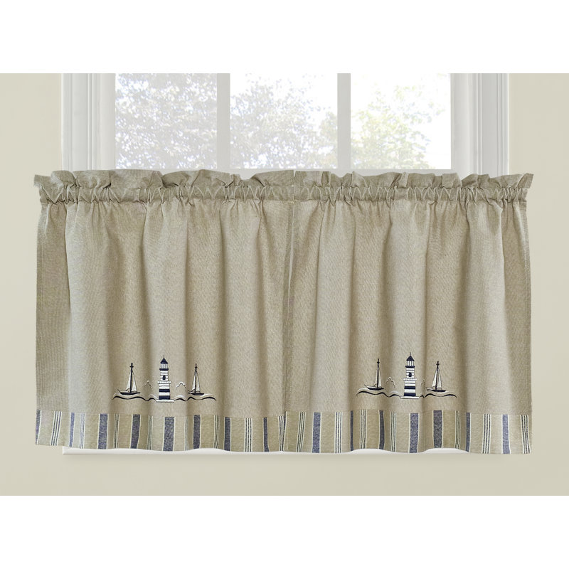 Lockhaven Cotton Ruffled Cafe Curtain, 60" L x 24" W